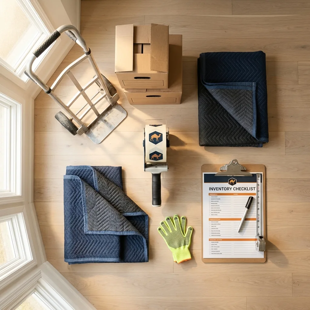Professional moving supplies and packing materials layout for Pottsville residential relocations