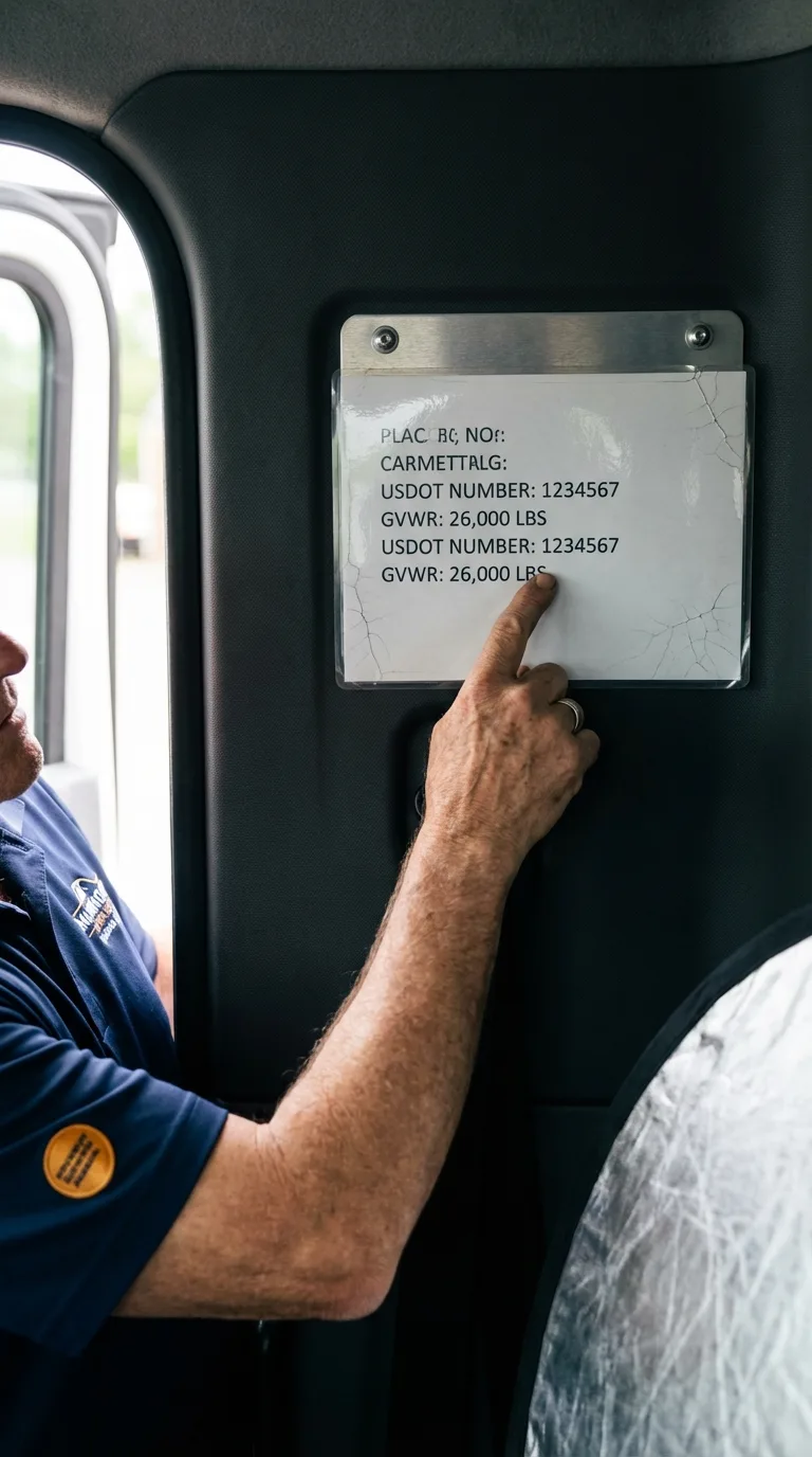 USDOT licensing placard verification in Pottsville